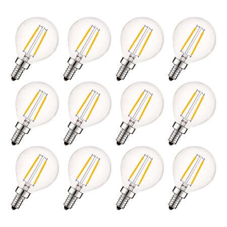 Luxrite G16.5 LED Light Bulb 4W (40W Equivalent) 400LM 2700K Warm White Dimmable E12 Candelabra Base 12-Pack LR21610-12PK